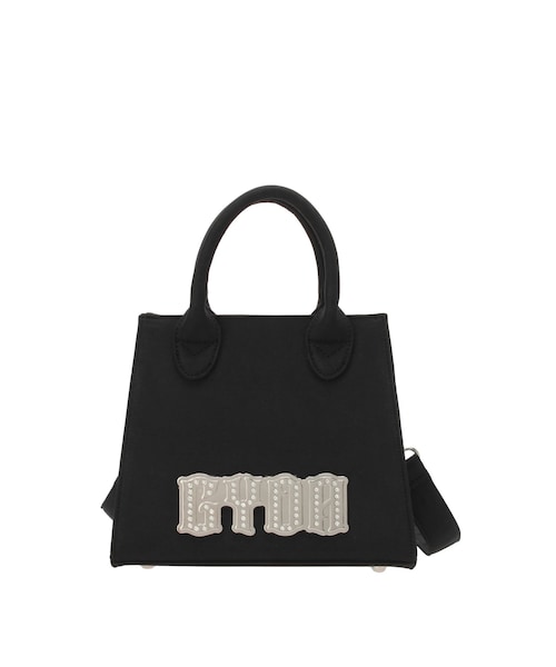 GYDA（ジェイダ）の「GYDA bijouプレートBAG（ハンドバッグ・レディース・オフホワイト/ブラック/シルバー/ゴールド・F/S）」の2枚目の写真