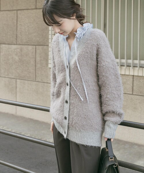 ITEMS URBANRESEARCH（アイテムズ アーバンリサーチ）の「シャギービッグカーディガン（カーディガン/ボレロ・レディース・BEG/L.GRY/BRN・Free）」の19枚目の写真