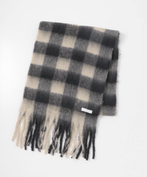 SENSE OF PLACE by URBAN RESEARCH(センスオブプレイスバイアーバンリサーチ)の「ブロックチェックボリュームマフラー(マフラー・メンズ・BLACK/BLUE・One)」の5枚目の写真