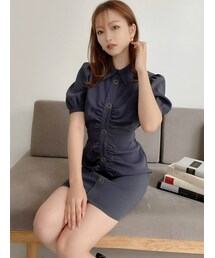 RESEXXY | フロントギャザーミニシャツワンピース(ワンピース)