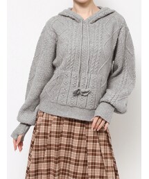 merry jenny | フードflowerニットtops(ニット/セーター)