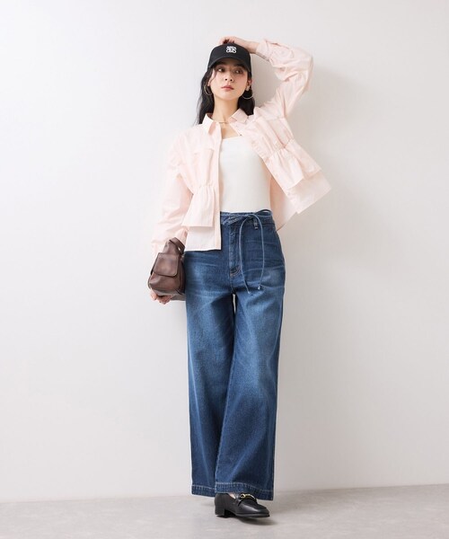 VIS（ビス）の「ベルト付きワイドシルエットデニムパンツ（デニムパンツ・レディース・ブルー/ブルー系・M/S/SS）」の9枚目の写真