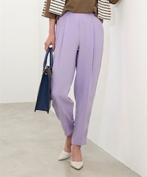 nissen | 大きいサイズ のびるとろみタックスリムテーパードパンツ（股下６２ｃｍ）(パンツ)