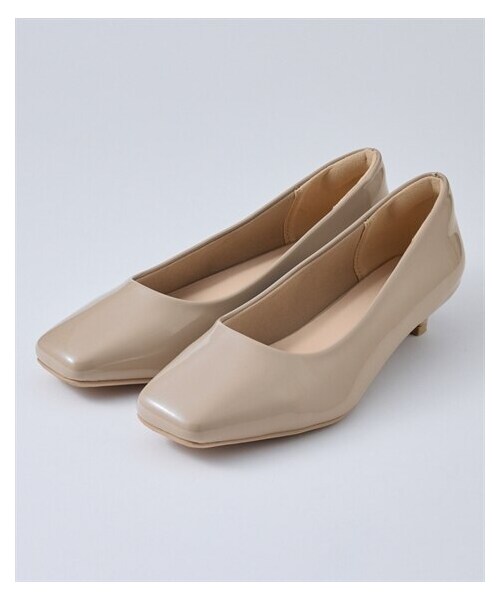 nissen（ニッセン）の「【ゆったり幅広】スクエアトゥローヒールパンプス（ワイズ４Ｅ）（パンプス・メンズ・黒(スムース)/グレー(スエード調)/黒(生地)/グレージュ(エナメル調)/モカベージュ(スエード調)・23.0cm/4E/23.5cm/4E/24.0cm/4E/24.5cm/4E/25.0cm/4E/25.5cm/4E/26.0cm/4E/26.5cm/4E/27.0cm/4E）」の4枚目の写真