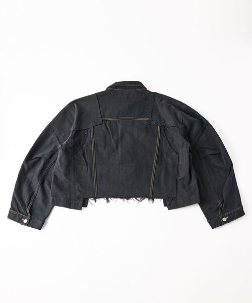 ADAM ET ROPE'(アダムエロペ)の「【QUIITO】REMAKE DENIM JACKET BLACK(デニムジャケット・レディース・ブラック・F)」の6枚目の写真