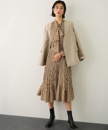 ROPE' | ship's rope' オリジナルプリントプリーツタイワンピース(シャツワンピース)