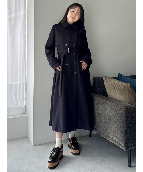 dazzlin（ダズリン）の「2WAYカラーウールライクトレンチコート（トレンチコート・レディース・ブラウン/アイボリー/ネイビー/グレー/ブラック・S/M）」の16枚目の写真