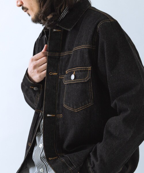 ITEMS URBANRESEARCH（アイテムズ アーバンリサーチ）の「『セットアップ対応』SOFT FEEL DENIM 2NDジャケット（デニムジャケット・メンズ・BLACK/GRAY/INDIGO BLU・M/L）」の10枚目の写真
