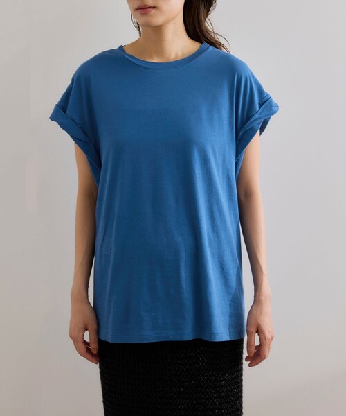 ROPE'（ロペ）の「ツイストフレンチスリーブTシャツ（Tシャツ/カットソー・レディース・ブラック/ホワイト/ブルー・F）」の17枚目の写真