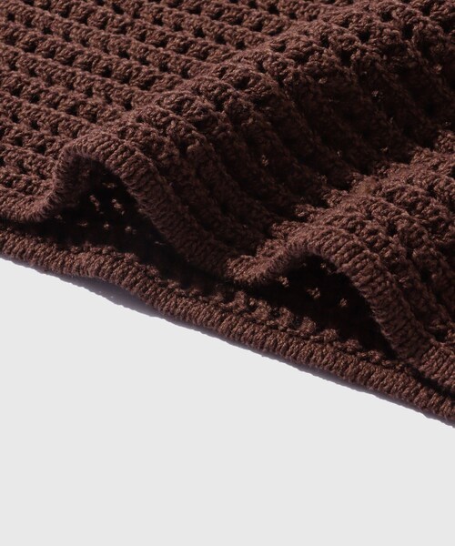 ADAM ET ROPE'（アダムエロペ）の「【AURALEE/オーラリー】TUSSAH SILK COTTON MESH KNIT SKIPPER POLO（ポロシャツ・メンズ・キナリ/ダークブラウン・3/4）」の10枚目の写真