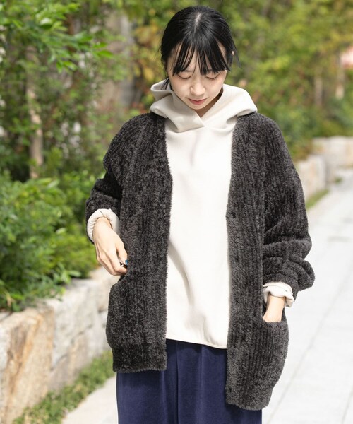 EKAL（エカル）の「OCTAカーディガンジャケット（カーディガン/ボレロ・レディース・ブラック/グレー・One）」の15枚目の写真