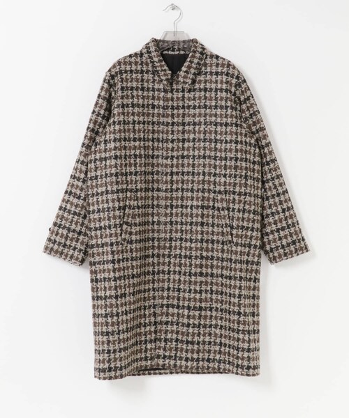 URBAN RESEARCH（アーバンリサーチ）の「semoh　Check Coat（ステンカラーコート・メンズ・BEIGE・2）」の6枚目の写真