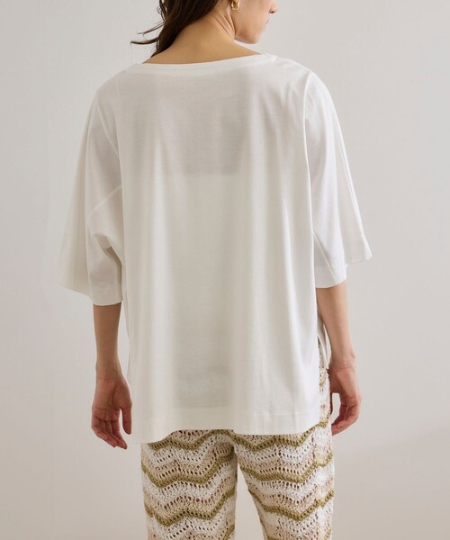 ROPE'(ロペ)の「【洗える・ナノシア加工】スムース半袖 Aラインカットソー(Tシャツ/カットソー・レディース・ブラック/グレー/オフホワイト・F)」の22枚目の写真
