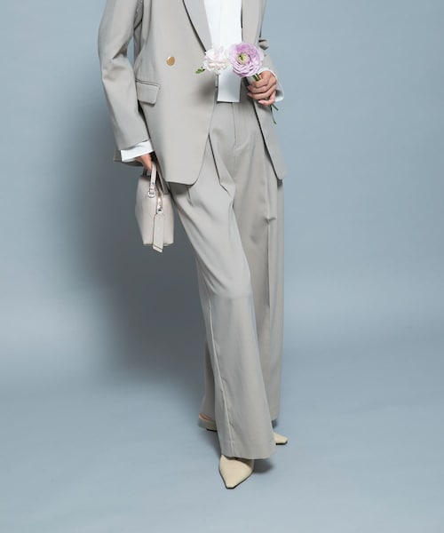 URBAN RESEARCH ROSSO（アーバンリサーチロッソ）の「防シワシャンブレーツイルタックパンツ（その他パンツ・レディース・L.GREIGE/BLACK・36/38）」の2枚目の写真