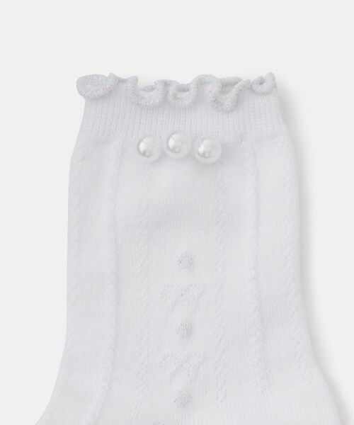 ROPE' PICNIC（ロペピクニック）の「【KIDS/キッズ】リボンケーブルショートソックス（ソックス/靴下・キッズ・ホワイト・M/S）」の17枚目の写真