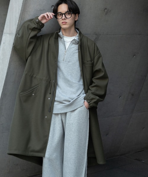 SENSE OF PLACE by URBAN RESEARCH（センスオブプレイスバイアーバンリサーチ）の「『UR TECH』 カットメルトンモッズコート（モッズコート・メンズ・BLACK/KHAKI・M/L）」の2枚目の写真