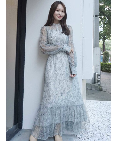 MERCURYDUO（マーキュリーデュオ）の「レースティアードマーメイドドレス（ドレス・レディース・ミントグリーン/ブラウン・S/M）」の9枚目の写真