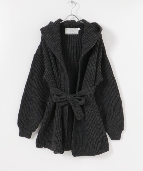 URBAN RESEARCH（アーバンリサーチ）の「『別注』OLDDERBY KNITWEAR×UR　Open Front Hoodie（カーディガン/ボレロ・レディース・MUSGO/PURPURA/NIEBLA・FREE）」の5枚目の写真