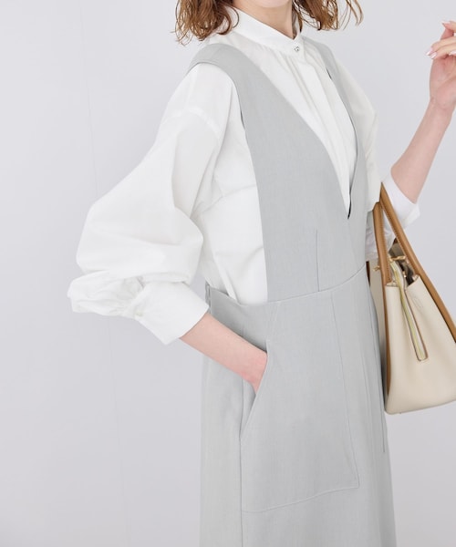 ROPE' PICNIC(ロペピクニック)の「デザインポケットジャンパースカート(ジャンパースカート・レディース・ブラック/ライトグレー/ベージュ・36/38)」の14枚目の写真