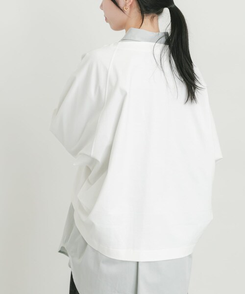 EKAL(エカル)の「シルケットコットンロングスリーブTシャツ(Tシャツ/カットソー・レディース・オフ/ネイビー・One)」の6枚目の写真