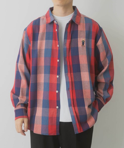 ITEMS URBANRESEARCH（アイテムズ アーバンリサーチ）の「TeddyBearワンポイントチェックネルシャツ（シャツ/ブラウス・メンズ・BEG/RED・M/L）」の20枚目の写真