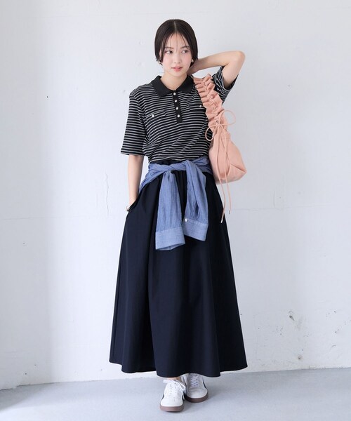 VIS（ビス）の「カットポロドッキングワンピース（ワンピース・レディース・ブラック系/キナリ系・M/S）」の21枚目の写真