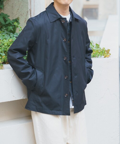 ITEMS URBANRESEARCH(アイテムズ アーバンリサーチ)の「防花粉×UVカット ステンカラーコート(楽着シリーズ)(テーラードジャケット・メンズ・BLK/BEG/KHK・M/L)」の8枚目の写真