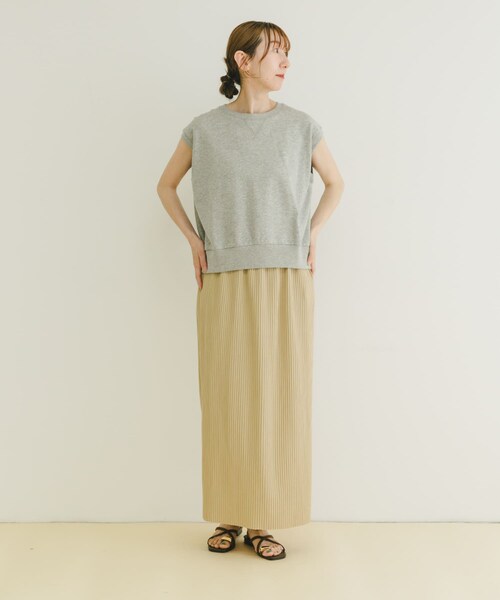 ITEMS URBANRESEARCH（アイテムズ アーバンリサーチ）の「セルフカットプリーツスカート（スカート・レディース・BEG/GRN/CHA・FREE）」の19枚目の写真