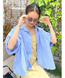 Ungrid | ビッグハーフスリーブストライプシャツ(シャツ/ブラウス)