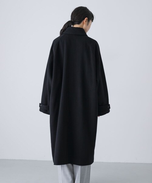 かぐれ（カグレ）の「ウールバルカラーコート（ステンカラーコート・レディース・NAVY/BLACK・Free）」の4枚目の写真