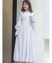 MERCURYDUO | ボレロレイヤードライクシャツワンピース(ワンピース)