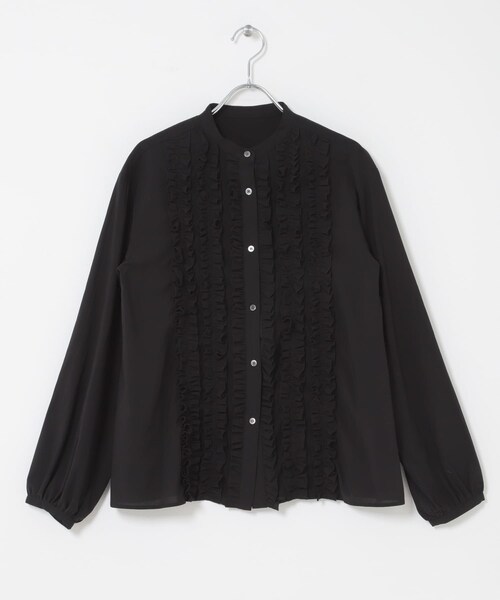 URBAN RESEARCH ROSSO（アーバンリサーチロッソ）の「フロントフリルデザインブラウス（シャツ/ブラウス・レディース・SAX/LEMON/BLACK・Free）」の12枚目の写真