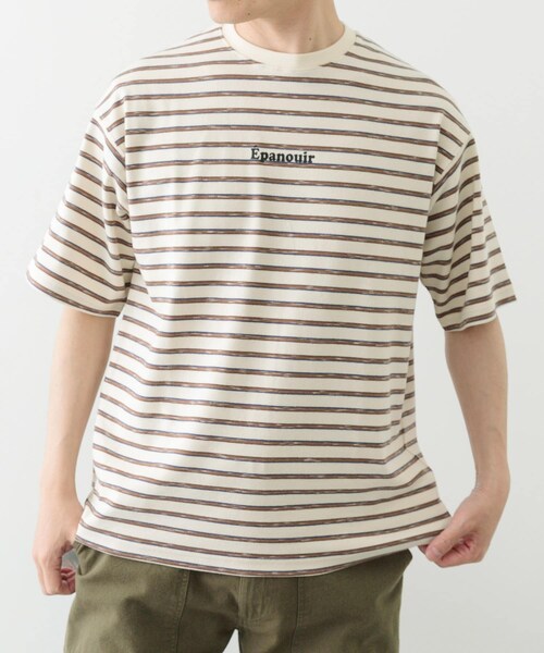 ITEMS URBANRESEARCH（アイテムズ アーバンリサーチ）の「ビンテージライク ボーダーTシャツ（Tシャツ/カットソー・メンズ・BEG/WHT/KHK・M/L）」の6枚目の写真