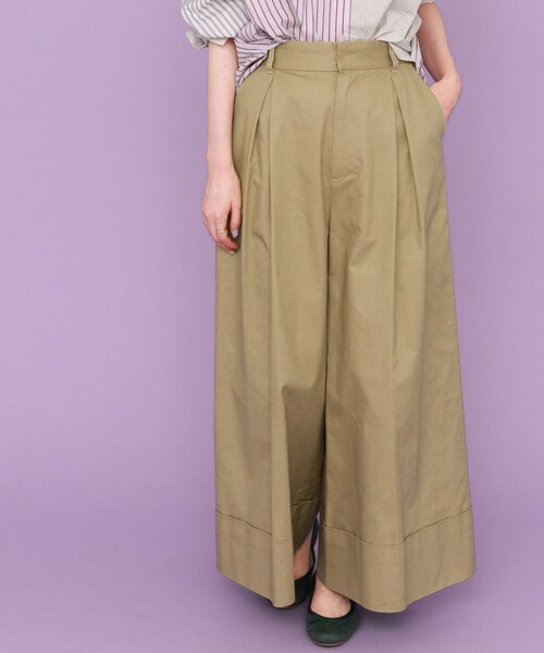 KBF（ケイビーエフ）の「スーパーWIDEチノパン（チノパンツ・レディース・BEIGE/PINK/KHAKI・one）」の5枚目の写真