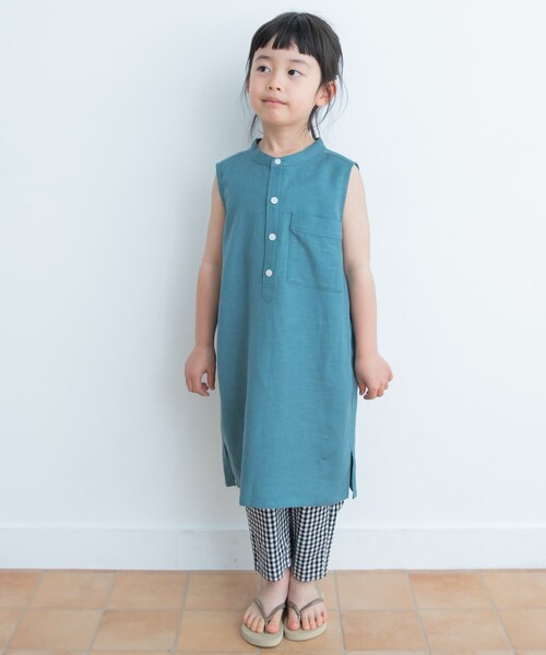 URBAN RESEARCH DOORS（アーバンリサーチドアーズ）の「リネンレーヨンノースリーブワンピース(KIDS)（ワンピース・キッズ・NAVY/BLUE・105/120/135）」の18枚目の写真