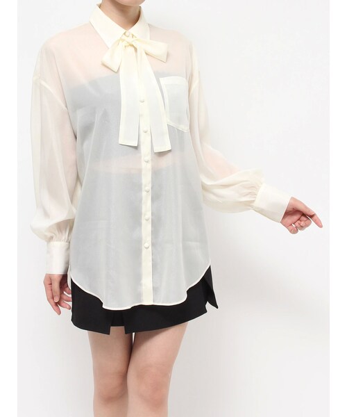 EATME（イートミー）の「フリルオーバーシャツ（シャツ/ブラウス・レディース・グレー/ブラック/イエロー・F）」の8枚目の写真