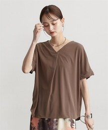 nissen | 【UV・接触冷感・ストレッチ・吸汗速乾】フロントタック入半袖プルオーバー(Tシャツ/カットソー)