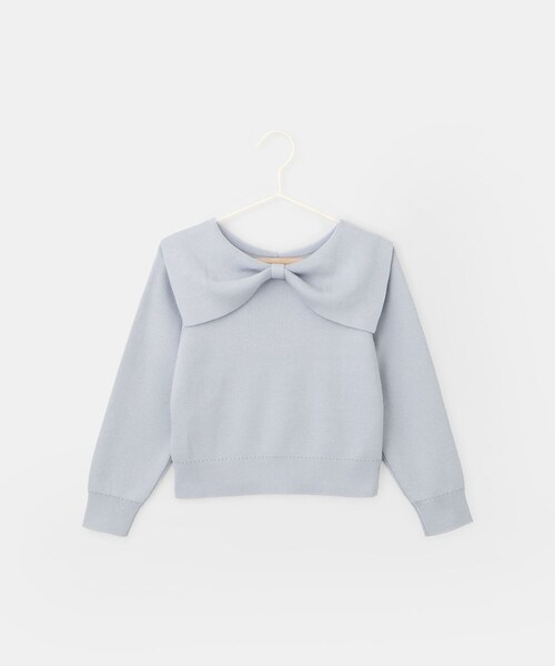 ROPE' PICNIC(ロペピクニック)の「【KIDS/キッズ】【2WAY】マシュマロニットリボンカラートップス/イージーケア・リンクコーデ(ニット/セーター・キッズ・ブラック/キナリ/サックス・120/130/140/150)」の14枚目の写真