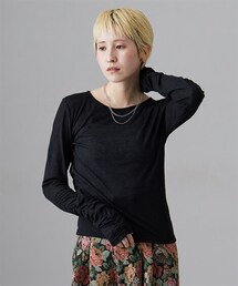 Soiunique | 袖シャーリングシアートップス　［Soiunique］(Tシャツ/カットソー)
