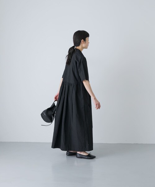 かぐれ（カグレ）の「オープンカラーシャツワンピース（ワンピース・レディース・NAVY/BLACK・Free）」の9枚目の写真