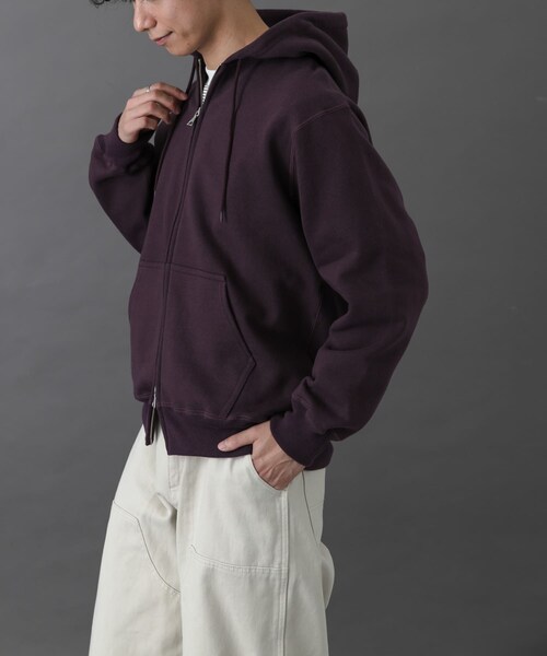 URBAN RESEARCH DOORS（アーバンリサーチドアーズ）の「FORK&SPOON　リサイクルコットン裏毛ジップフーディー（パーカー・メンズ・DARKPURPLE/BLACK・4/5）」の19枚目の写真