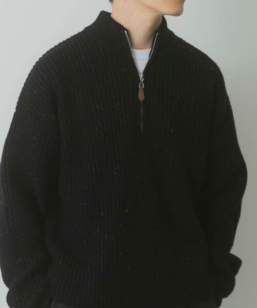 ITEMS URBANRESEARCH(アイテムズ アーバンリサーチ)の「ウール混 ハーフジップ モックネックニット(ニット/セーター・メンズ・WHT/NVY/BLK・M/L)」の17枚目の写真