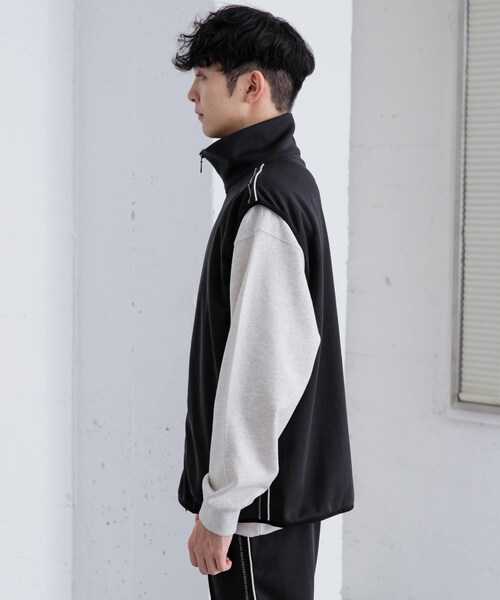 SENSE OF PLACE by URBAN RESEARCH（センスオブプレイスバイアーバンリサーチ）の「トラックジャージラインベスト（ベスト・メンズ・BLACK/BROWN・M/L）」の6枚目の写真