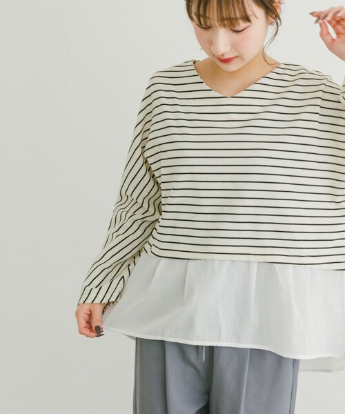 ITEMS URBANRESEARCH（アイテムズ アーバンリサーチ）の「カットミラノドッキングプルオーバー（Tシャツ/カットソー・レディース・BORDER/OFF/BLK・FREE）」の20枚目の写真