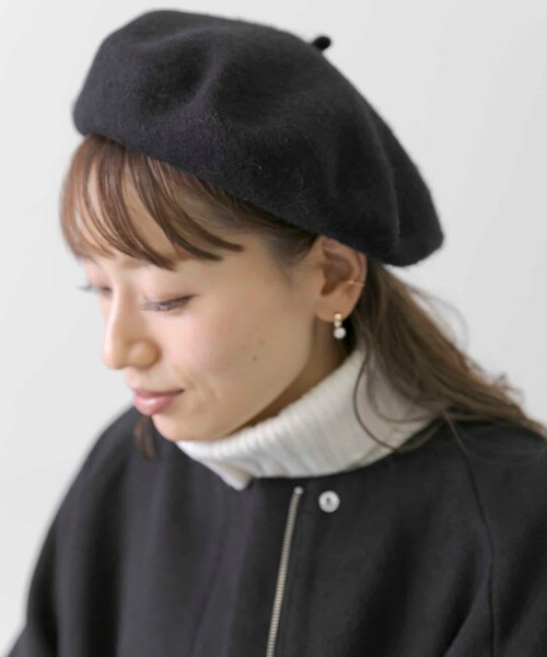 URBAN RESEARCH Sonny Label（アーバンリサーチサニーレーベル）の「ウールベレー帽（ハンチング/ベレー帽・レディース・キャメル/ブラック・one）」の4枚目の写真