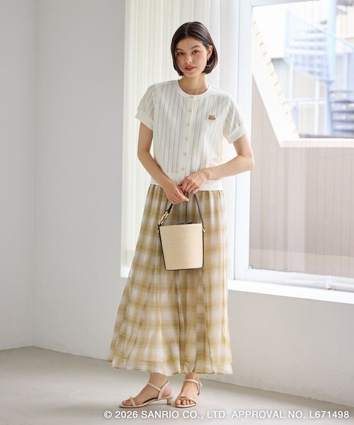 ROPE' PICNIC(ロペピクニック)の「【サンリオキャラクターズ×ROPE' PICNIC】日焼けデザイン 透かしカットソーカーディガン(カーディガン/ボレロ・レディース・ホワイト系/ブルー系/イエロー・F)」の14枚目の写真