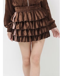 jouetie | ベロアラインティアードミニスカート【セットアップ対応】(スカート)