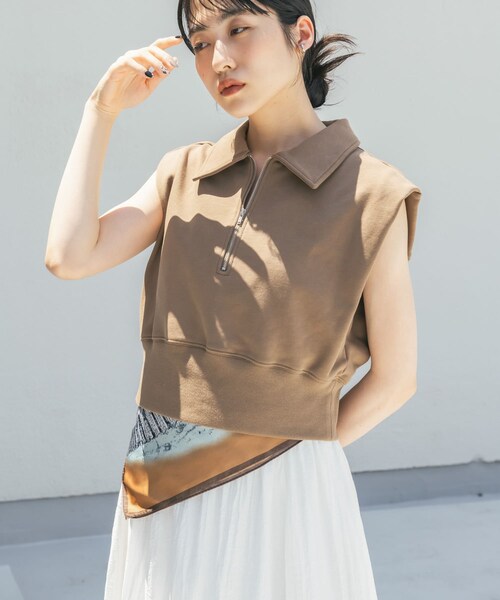 KBF（ケイビーエフ）の「ショルダータックZIPスウェット（スウェット・レディース・NAVY/TOP GRAY/BROWN・one）」の13枚目の写真