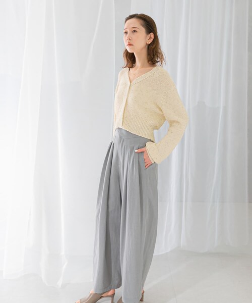 URBAN RESEARCH ROSSO（アーバンリサーチロッソ）の「ラメミックスショートカーディガン（カーディガン/ボレロ・レディース・IVORY/YELLOW・FREE）」の13枚目の写真