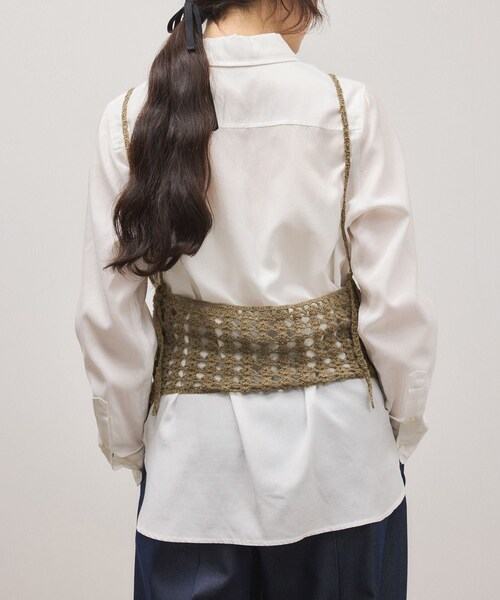 ADAM ET ROPE'（アダムエロペ）の「クロシェニットビスチェ（キャミソール・レディース・ホワイト/カーキ系・F）」の12枚目の写真